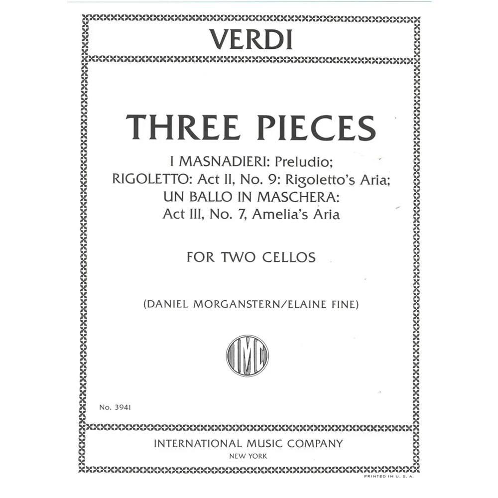 Verdi, Giuseppe - Three Pieces from I Masnadieri, Rigoletto, and Un Ballo in Maschera - Two Cellos - International Music Co. - Image 2