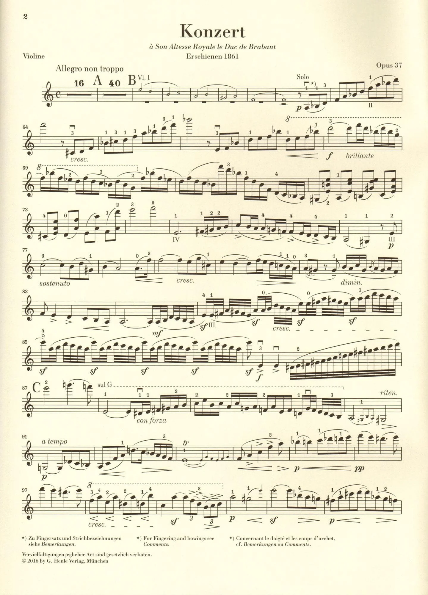 Vieuxtemps, Henri - Concerto No. 5 in A minor, Opus 37 - for Violin and Piano - edited by Iwazumi - G Henle Verlag URTEXT - Image 5