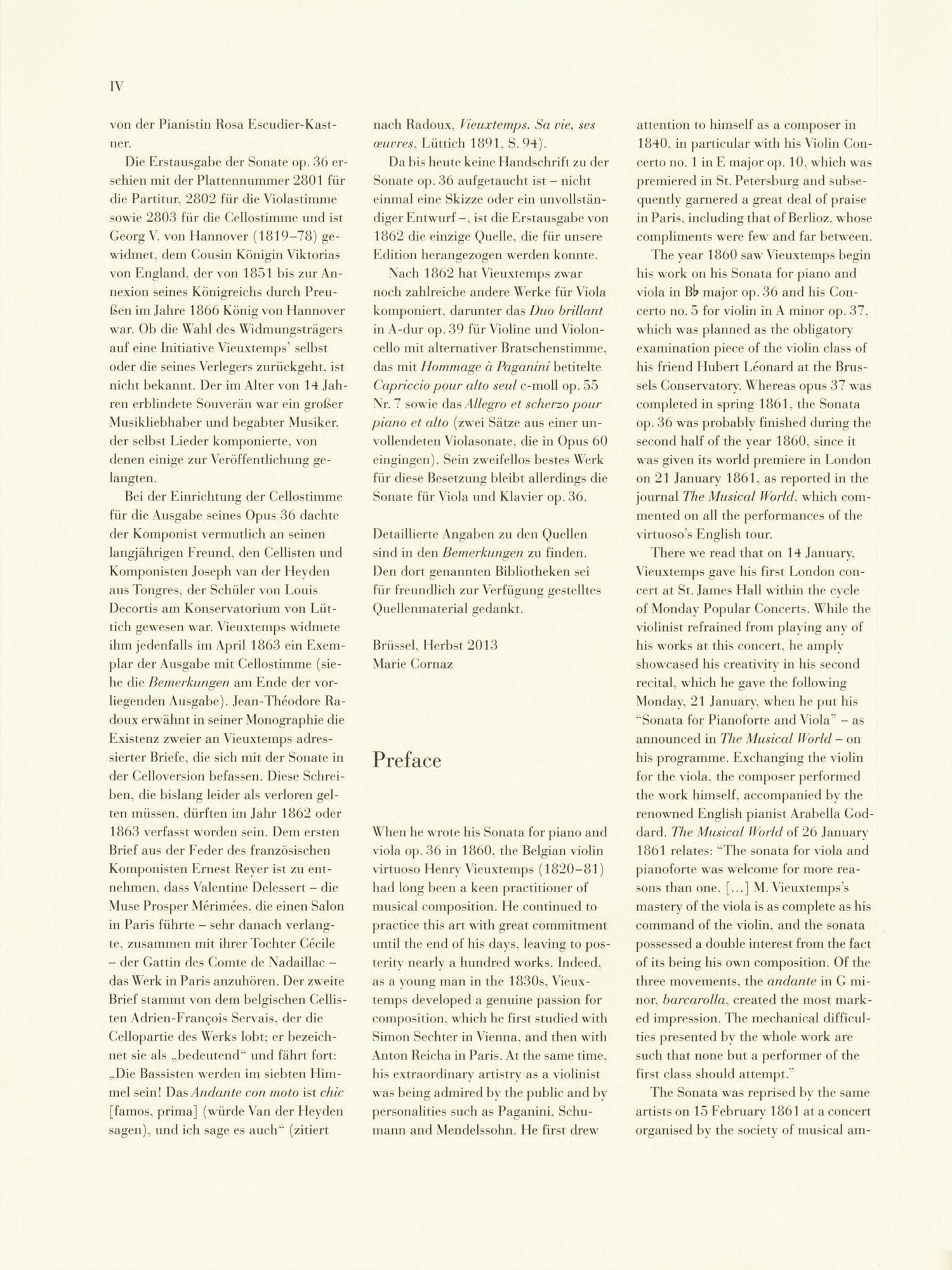 Vieuxtemps, Henri - Sonata in B-flat Major, Opus 36 - for Viola and Piano - edited by Peter Jost - G Henle Verlag URTEXT - Image 3