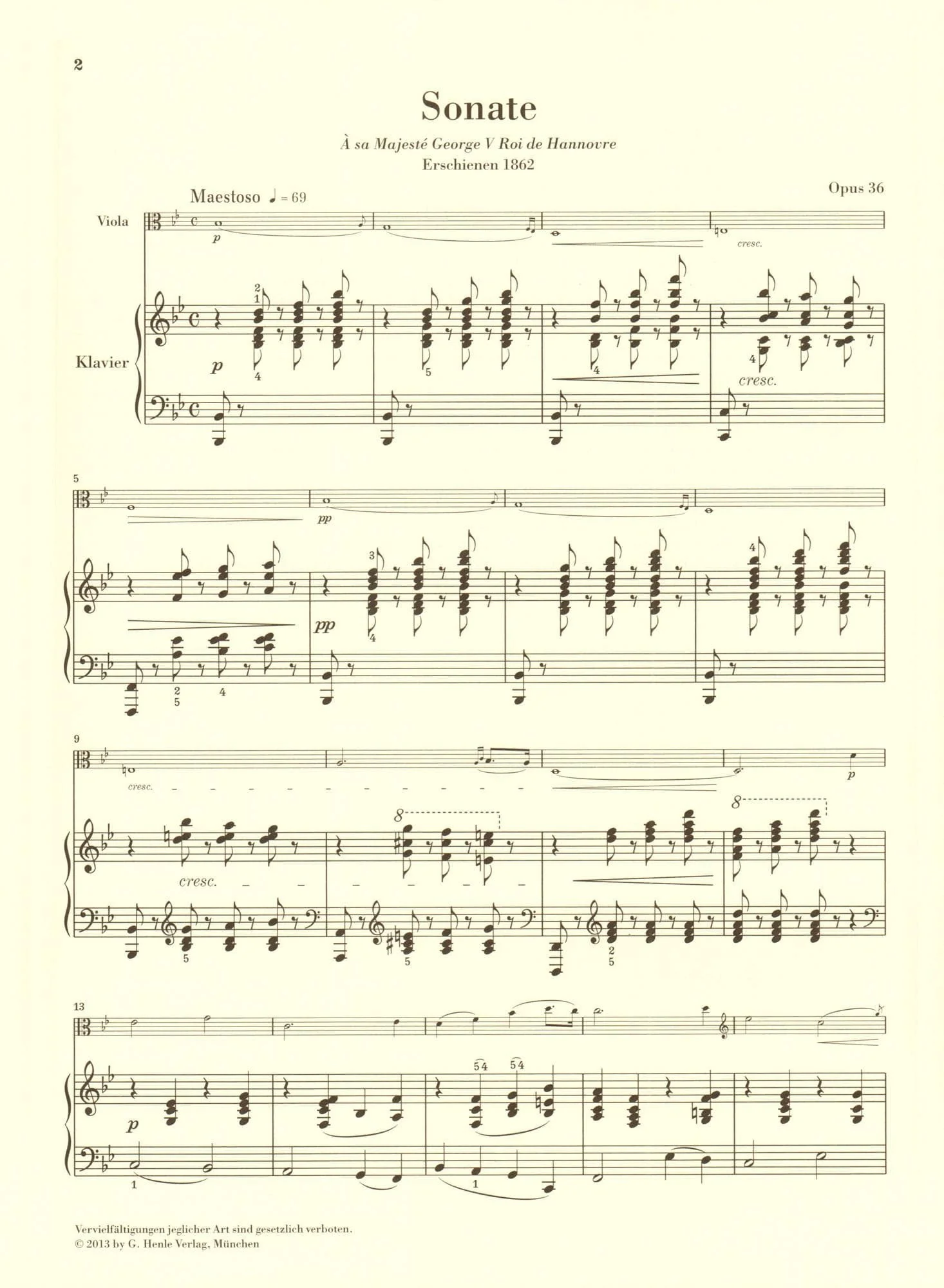 Vieuxtemps, Henri - Sonata in B-flat Major, Opus 36 - for Viola and Piano - edited by Peter Jost - G Henle Verlag URTEXT - Image 5