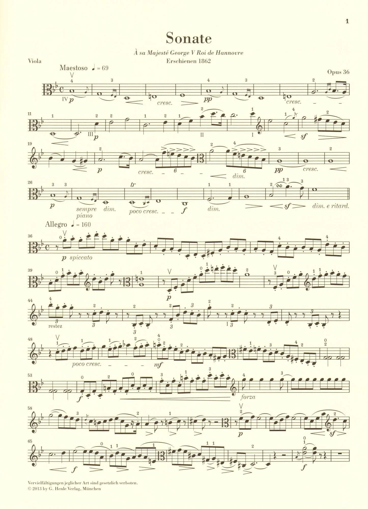 Vieuxtemps, Henri - Sonata in B-flat Major, Opus 36 - for Viola and Piano - edited by Peter Jost - G Henle Verlag URTEXT - Image 7