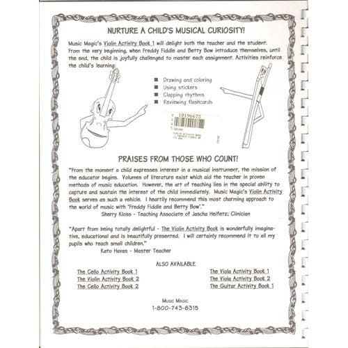 Music Magic's Violin Activity Book 1 Freddie Fiddle and Betty Bow. By Kendra Law. - Image 2