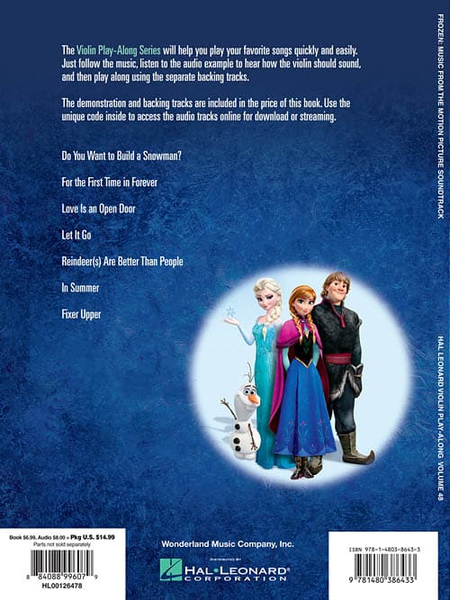 Anderson-Lopez, Kristen and Lopez, Robert - Violin Play-Along, Vol 48, Frozen - Violin with Audio Play-Along - Hal Leonard - Image 4