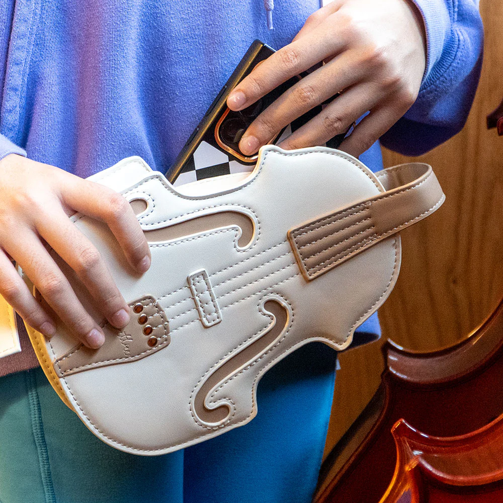 Violin-Shaped Purse - White - Image 4