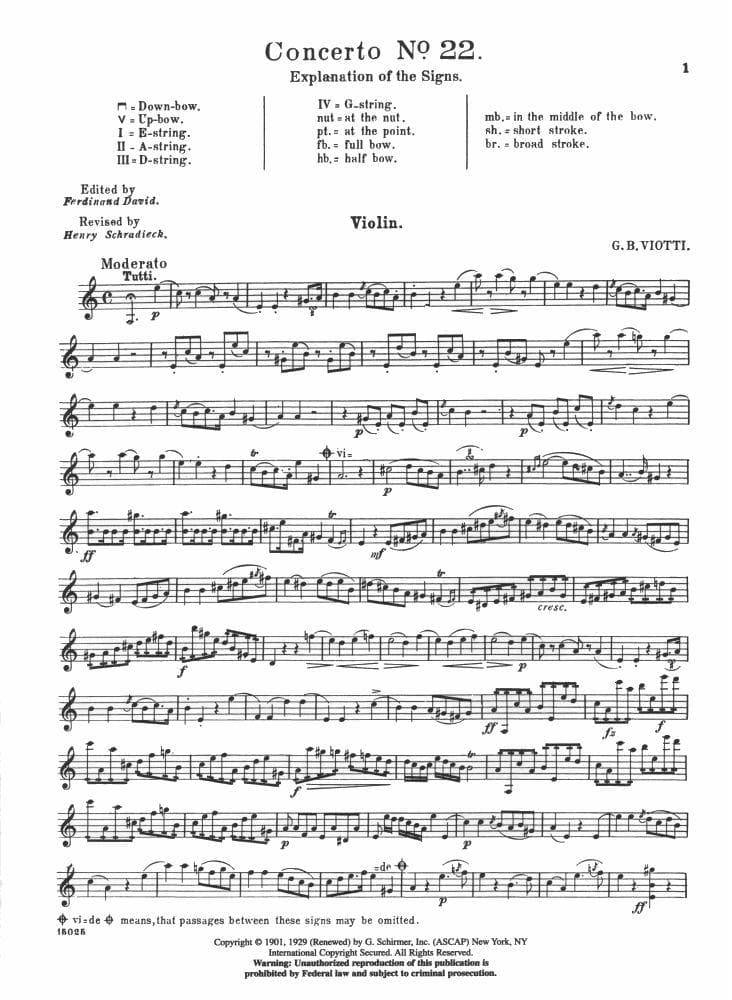 Viotti, GB - Violin Concerto No 22 in A Minor - Violin and Piano - edited by David/Schradieck - Schirmer - Image 2