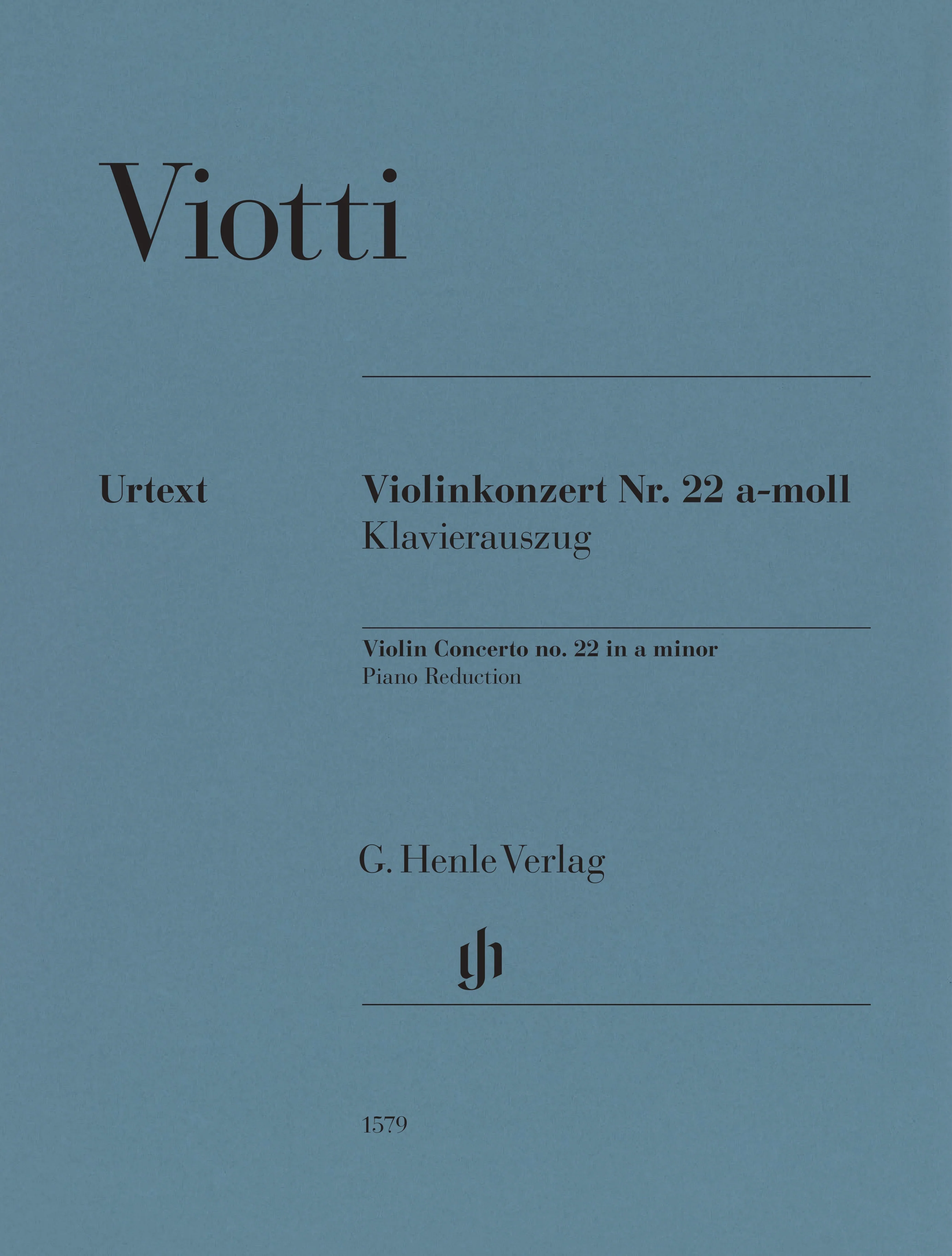 Viotti, G.B. - Violin Concerto No. 22 in A Minor - Violin and Piano - edited by Maren Minuth - G. Henle Verlag URTEXT