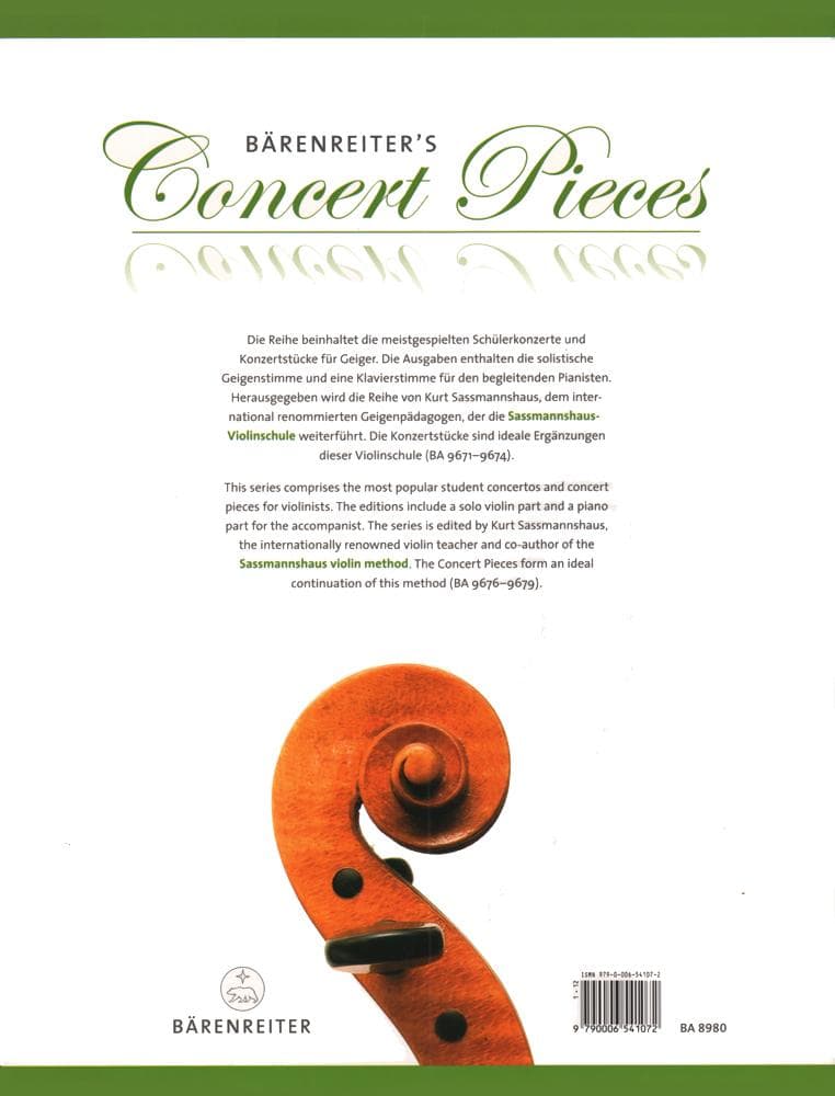 Vivaldi, Antonio - Concert Pieces: Concerto G Major, Op 3/3 - for Violin and Piano - edited by Kurt Sassmannshaus - Bärenreiter - Image 3