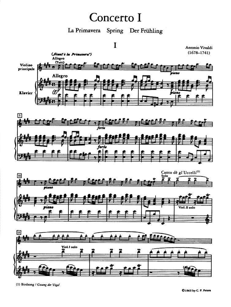 Vivaldi, Antonio - The Four Seasons: 4 Concertos for Violin and Orchestra (Complete) - Violin and Piano - Peters - Image 2
