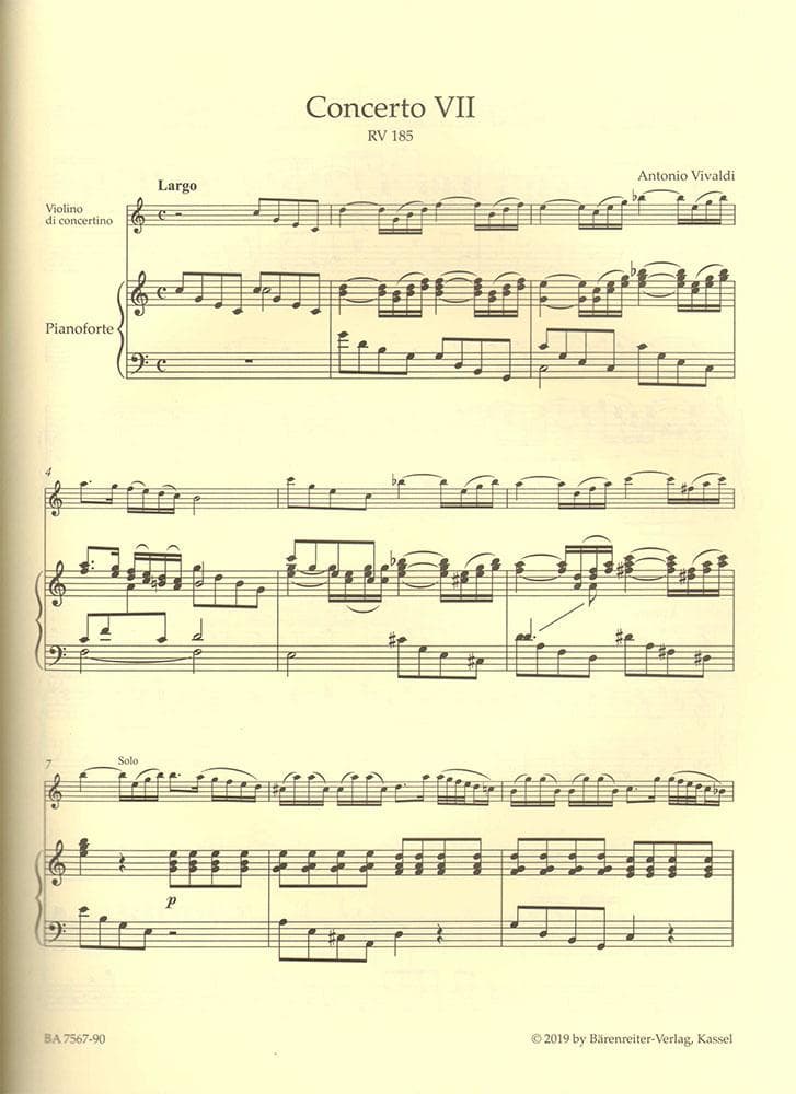 Vivaldi, Antonio - La Stravaganza Vol 2, 7-12 - Op 4 - for Violin and Piano - Barenreiter URTEXT - Image 2