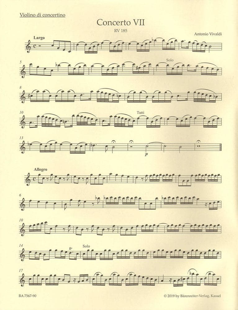 Vivaldi, Antonio - La Stravaganza Vol 2, 7-12 - Op 4 - for Violin and Piano - Barenreiter URTEXT - Image 3