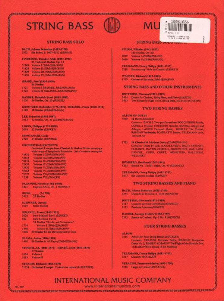 Vivaldi, Antonio - Sonata No 5 in e minor RV 40 For Bass and Piano Edited by Zimmermann Published by International Music Company - Image 4