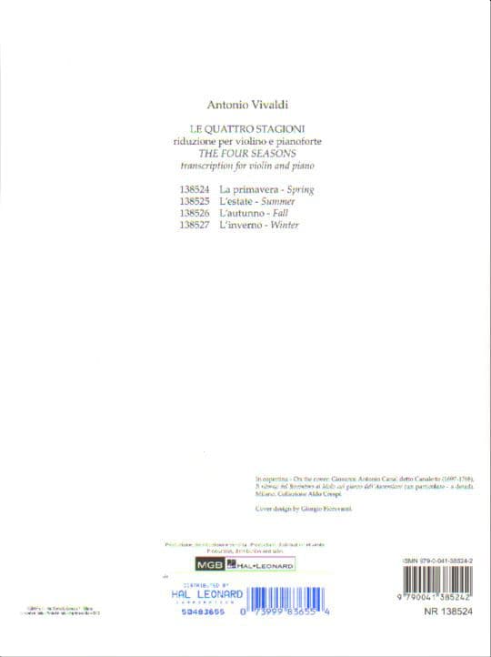 Vivaldi, Antonio - The Four Seasons: Concerto No 1 in E Major, RV 269 "Spring" - Violin and Piano - edited by Carnelli - Ricordi - Image 3