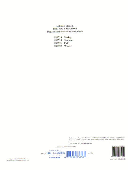 Vivaldi, Antonio - The Four Seasons: Concerto No 2 in G Minor, RV 315 "Summer" - Violin and Piano - edited by Carnelli - Ricordi - Image 3