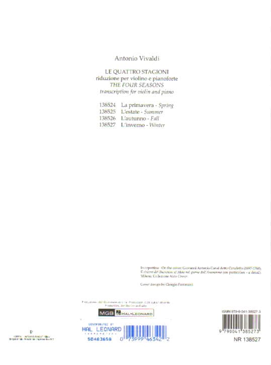 Vivaldi, Antonio - Four Seasons: F Minor, RV 297 "Winter" - Violin and Piano - edited by Carnellil - Ricordi - Image 3