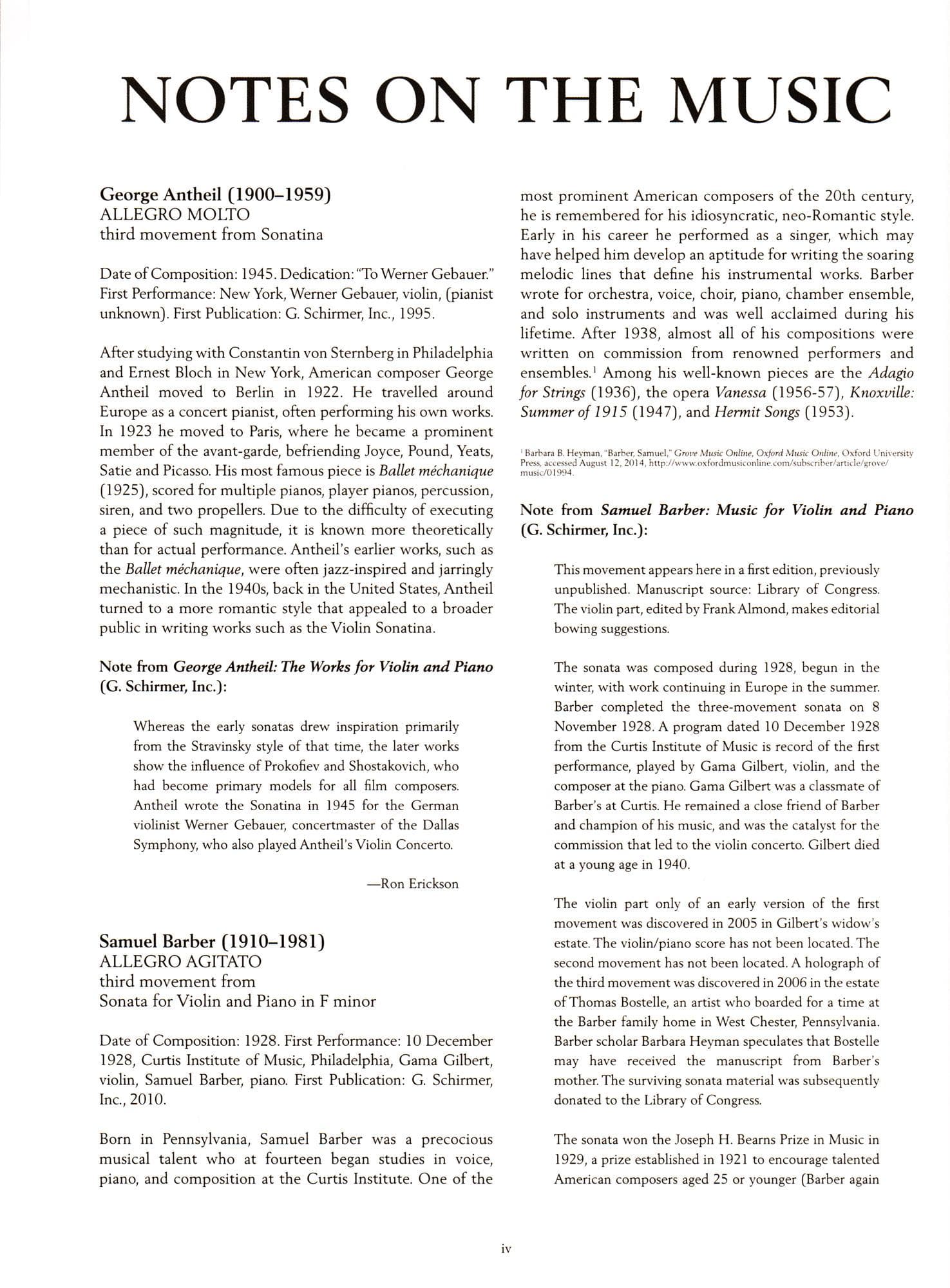 The G. Schirmer Violin Anthology - 24 Works from the 20th and 21st Centuries - for Violin and Piano - G. Schirmer - Image 4