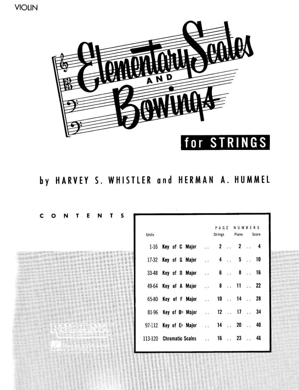 Whistler - Elementary Scales & Bowings, for Violin Published by Rubank Publications - Image 2