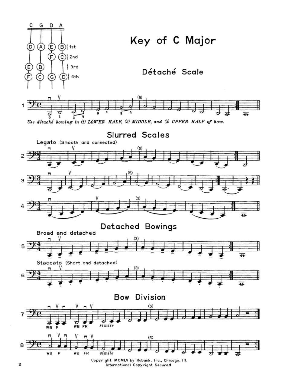 Whistler/Hummel - Elementary Scales & Bowings, for Cello Published by Rubank Publications - Image 3