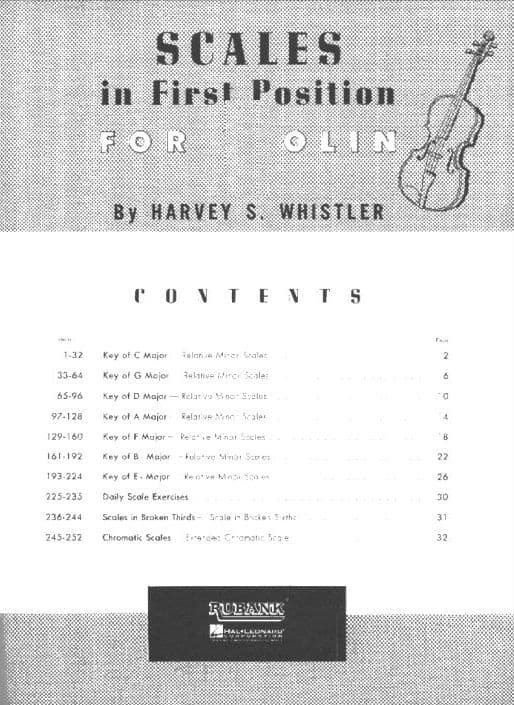 Whistler - Scales In First Position for Violin - edited by Harvey Whistler - published by Rubank Publications - Image 2