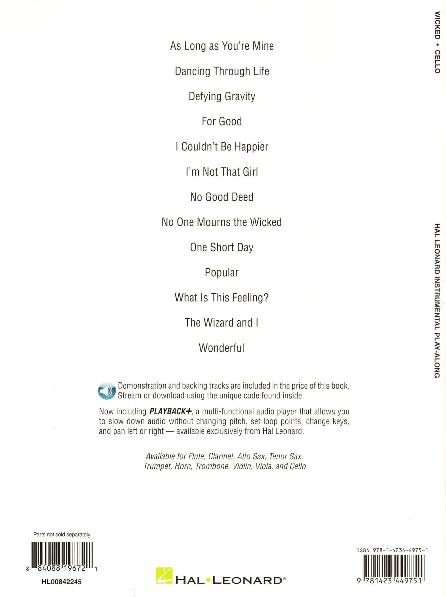 Wicked - 13 Songs from the Musical - for Cello with Audio Accompaniment - Hal Leonard Instrumental Play-Along - Image 4