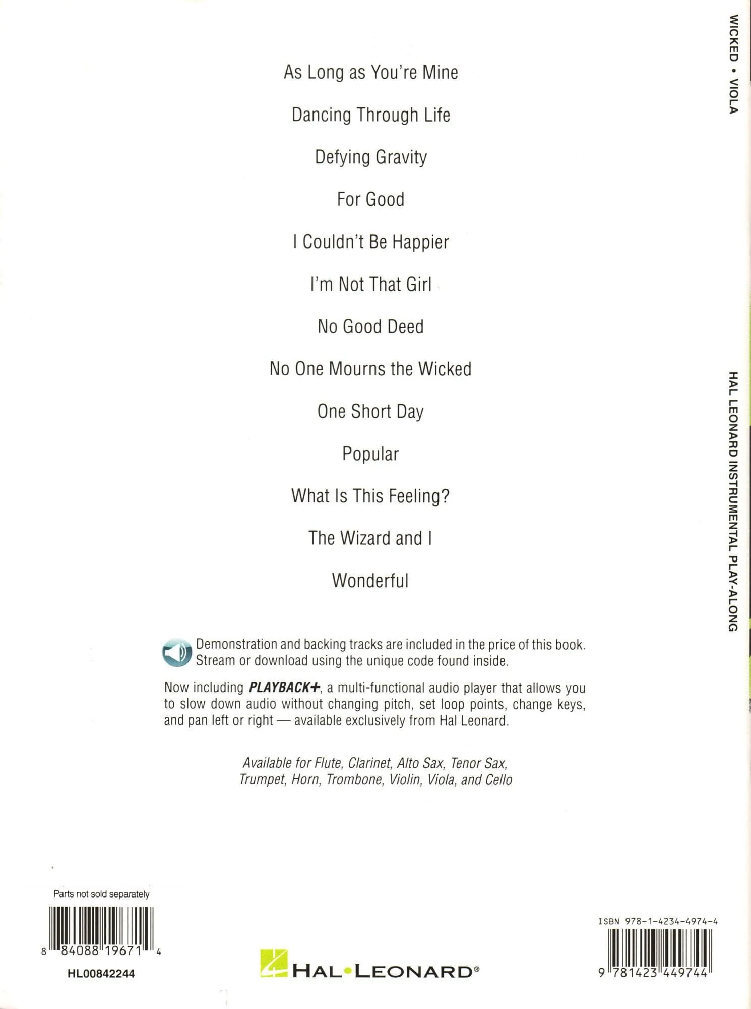 Wicked - 13 Songs from the Musical - for Viola with Audio Accompaniment - Hal Leonard Instrumental Play-Along - Image 4