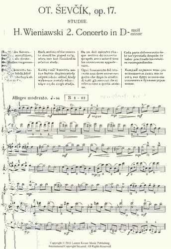 Sevcik, Otakar - Op 17 - H Wieniawski, Concerto in D Minor - Violin and Piano - Analytical Studies and Exercises - edited by Endre Granat - Lauren Keiser - Image 2