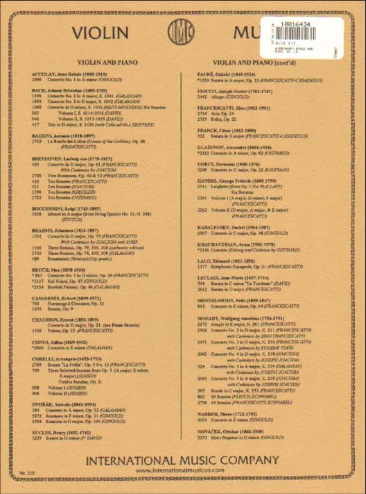 Wieniawski, Henryk - Ecole Moderne, Op 10 - Solo Violin - edited by Ivan Galamian - published by International Music Company - Image 4
