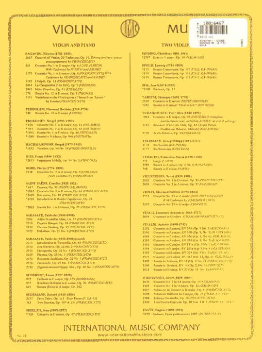 Wieniawski, Henryk - Etudes Caprices, Op 18 - Violin solo with optional 2nd Violin part - edited by Josef Gingold - International Music Company - Image 3