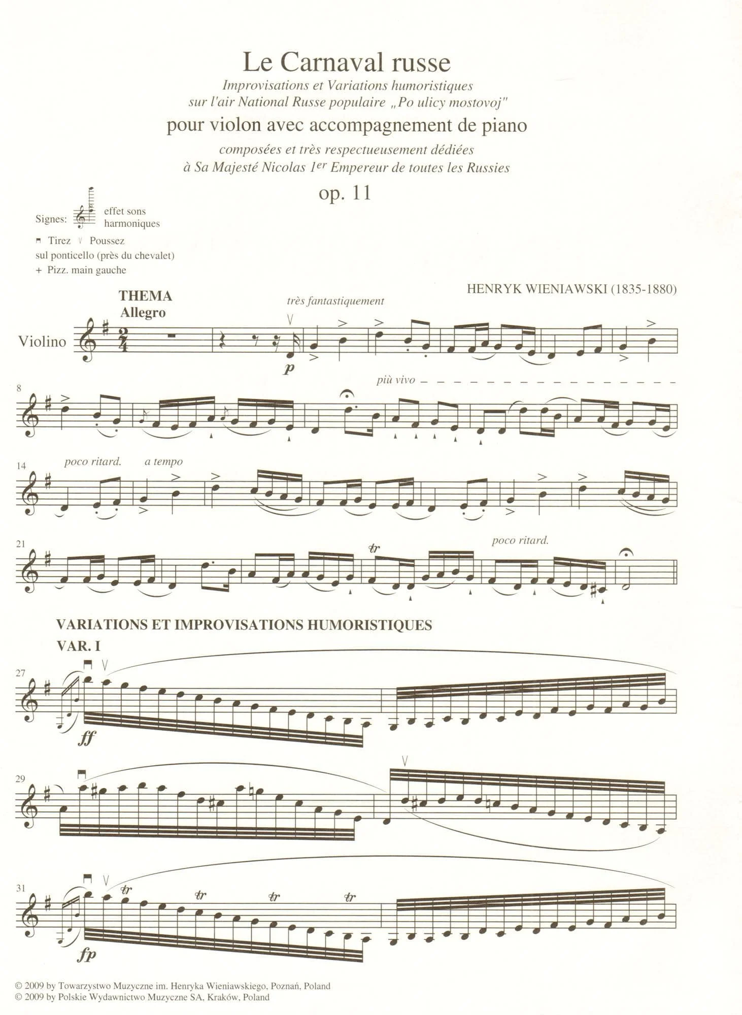 Wieniawski, Henryk - Le Carnaval Russe, Op. 11 - for Violin and Piano - edited by Renata Suchowiejko - PWM Edition - Image 3