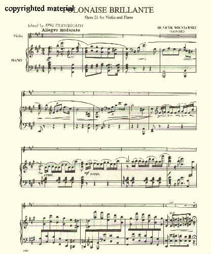 Wieniawski, Henryk - Polonaise Brillante Op 21 - for Violin and Piano - edited by Francescatti - International Music Company - Image 2