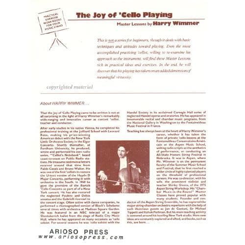 Wimmer The Joy of Cello Playing - Master Lesson 1. Published by Arioso Press. - Image 5