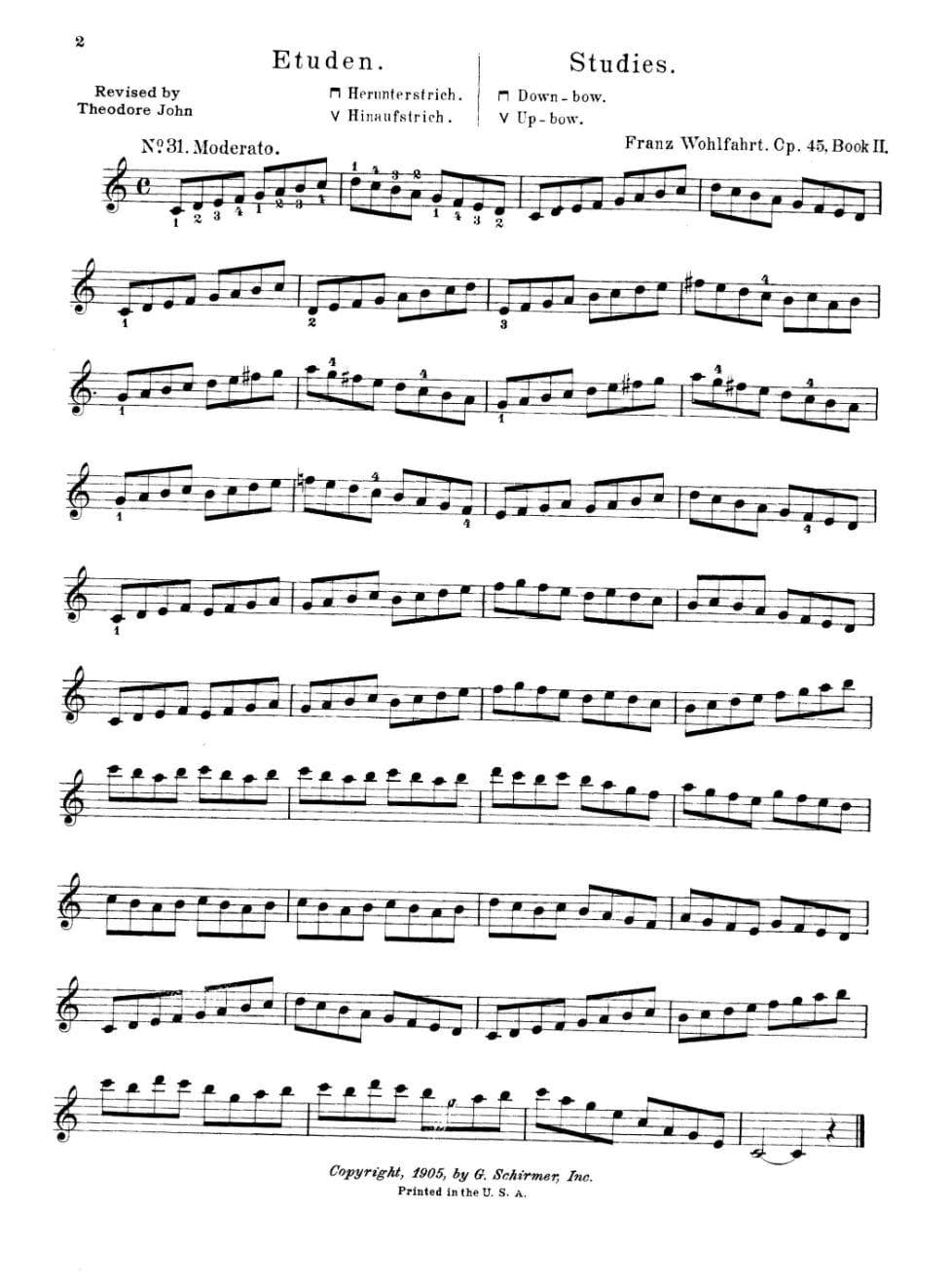 Wohlfahrt, Franz - 60 Studies, Op 45, Book 2 - Violin - edited by Gaston Blay - G Schirmer Edition - Image 2