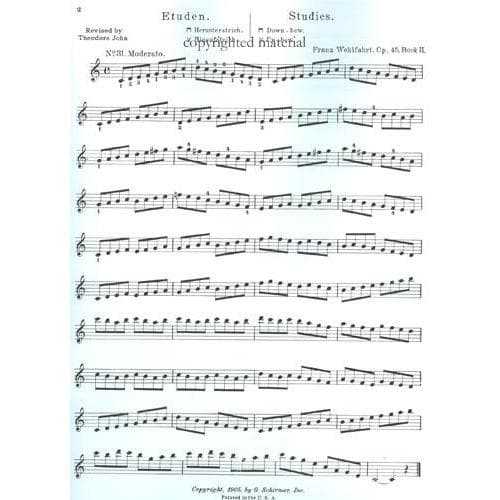 Wohlfahrt, Franz - 60 Studies, Op 45, Book 2 - Violin - edited by Gaston Blay - G Schirmer Edition - Image 3