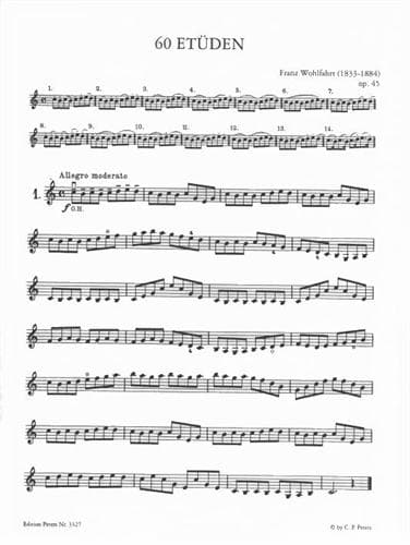 Franz Wohlfahrt - 60 Etudes for Violin, Op 45 (Complete) - Violin - H Sitt - Peters - Image 2