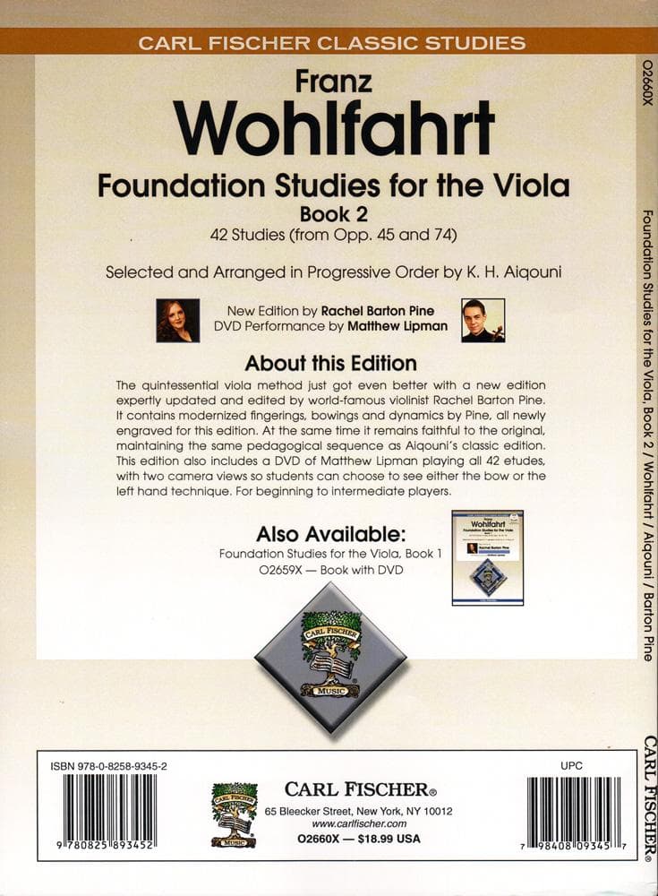 Wohlfahrt, Franz - Foundation Studies for the Viola, Book 2: 42 Studies (from Opp 45 and 74) - edited by Rachel Barton Pine - Carl Fischer - Image 4