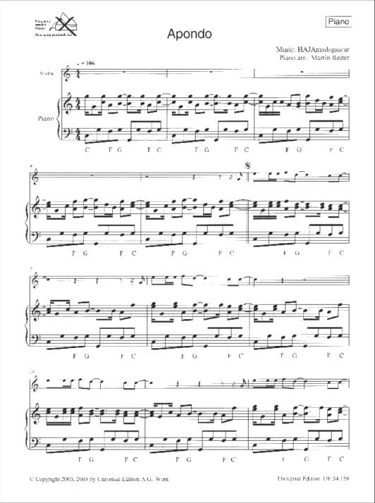 World Music: Madagascar Play-Along for Violin - Violin and Piano/Other Instrument - Universal Edition - Image 2