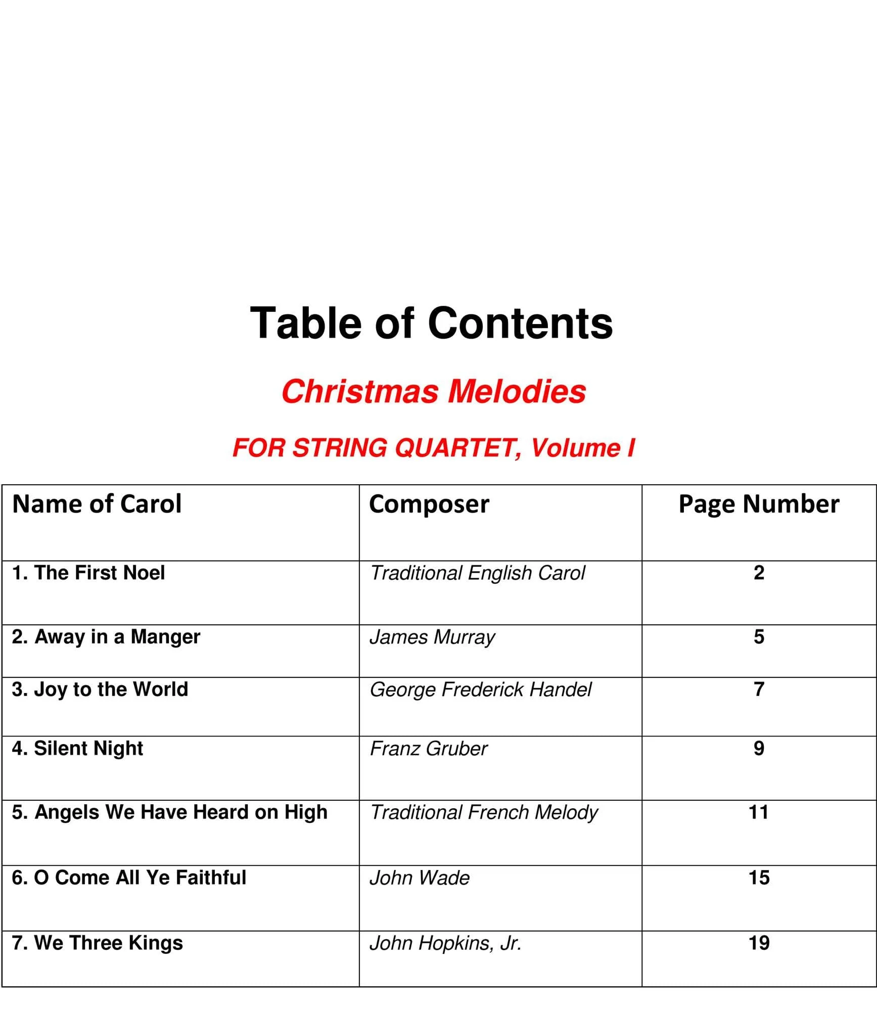 Yasuda - Christmas Melodies: Contemporary & Classical Arr. For String Quartet, Volume I - Dig. DL - Image 2