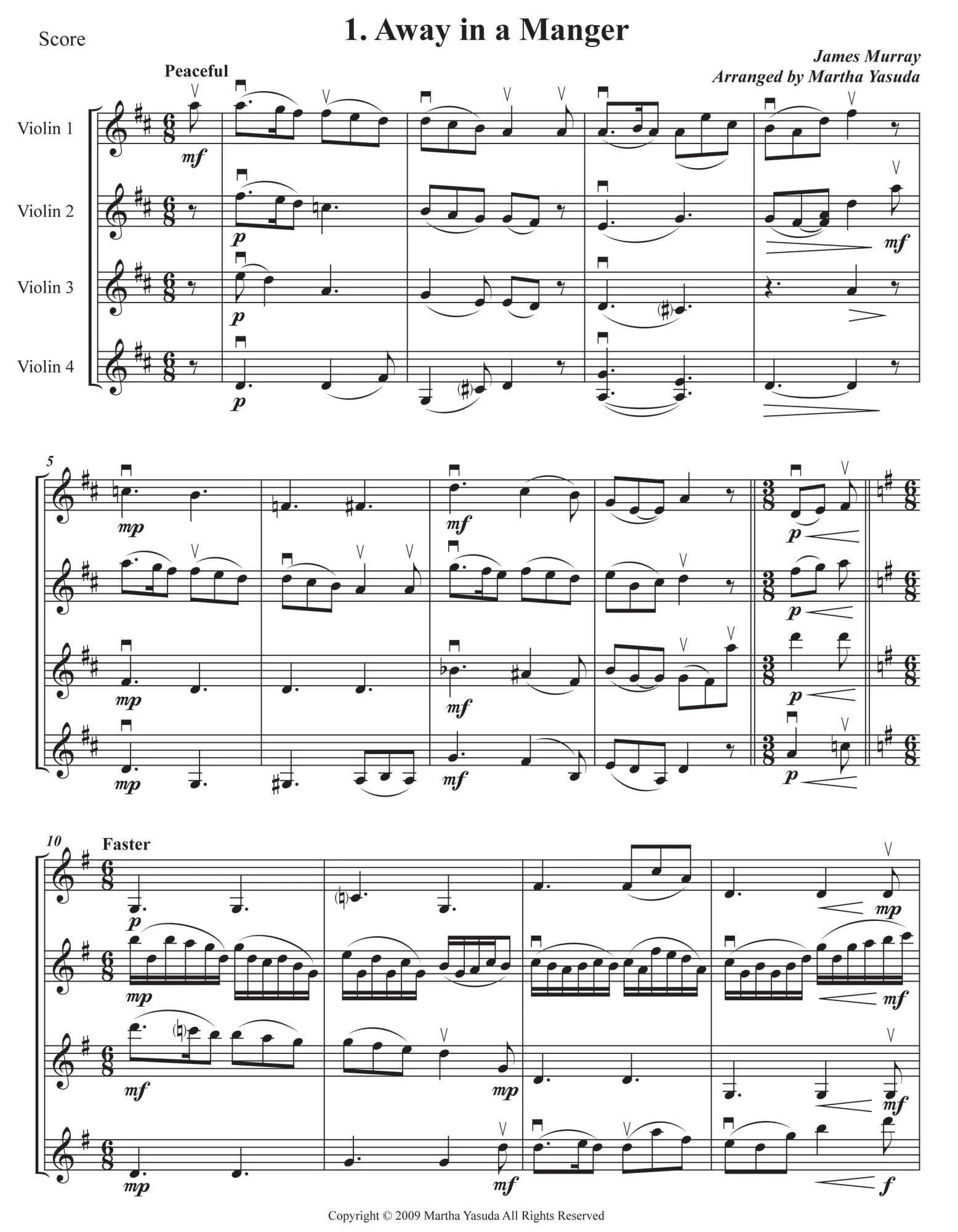 Yasuda - Christmas Melodies For 4 Violins, Volumes I & II: Contemporary & Classical Arr. - Dig. DL - Image 3