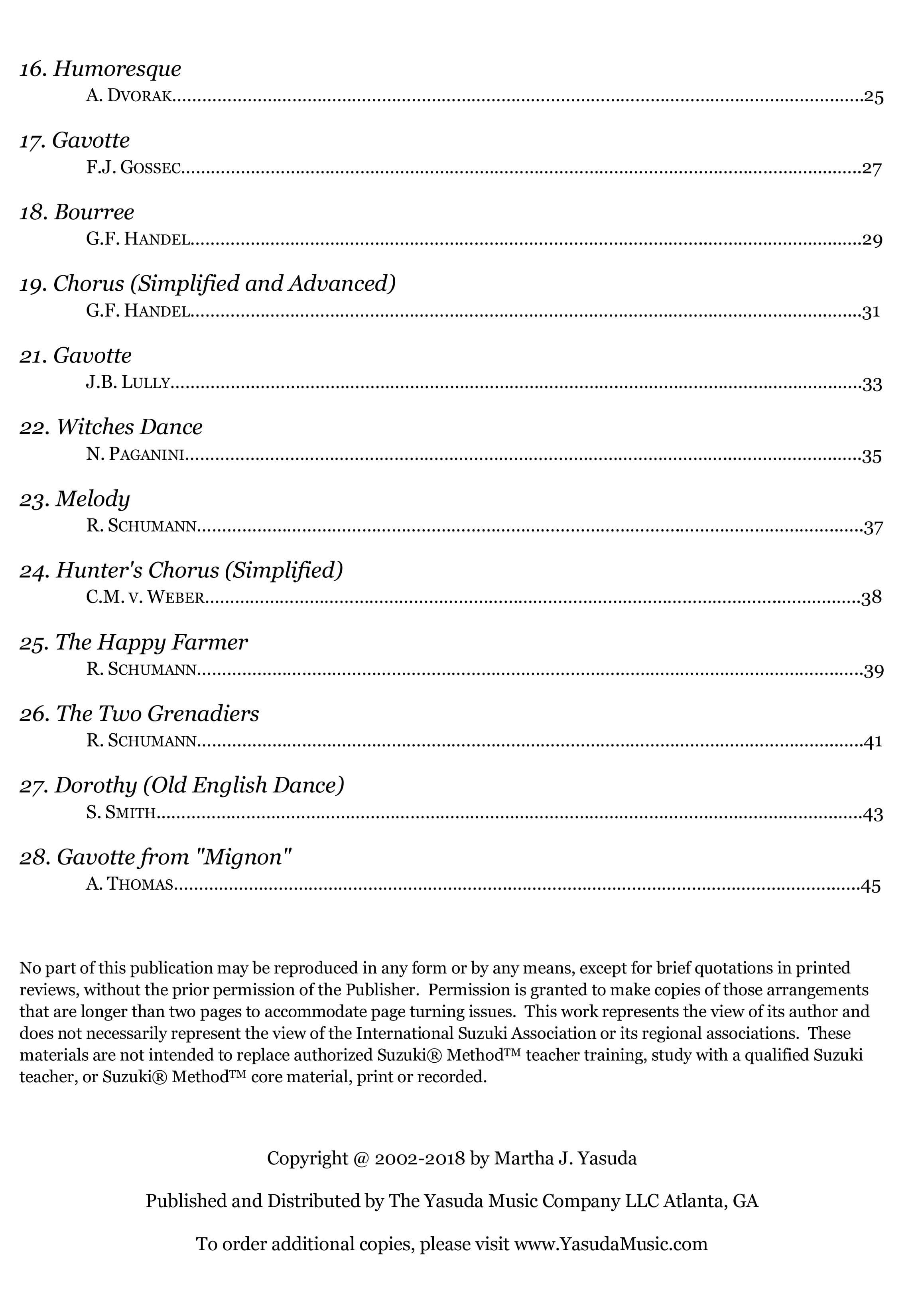 Yasuda - Harmonious Melodies For Violin, Volume I, 2nd Ed. - Dig. Download - Image 3