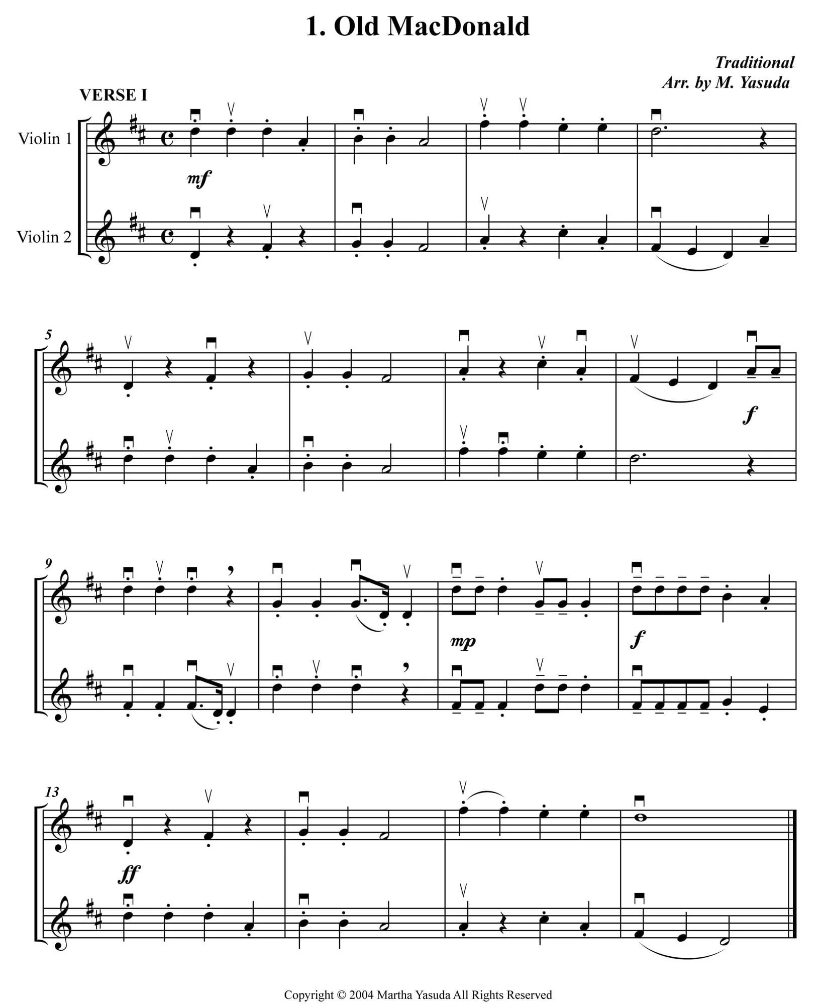 Yasuda, Martha - American Melodies: Double Stop Solos and Duets For Violin, Volume I - Digital Download - Image 3