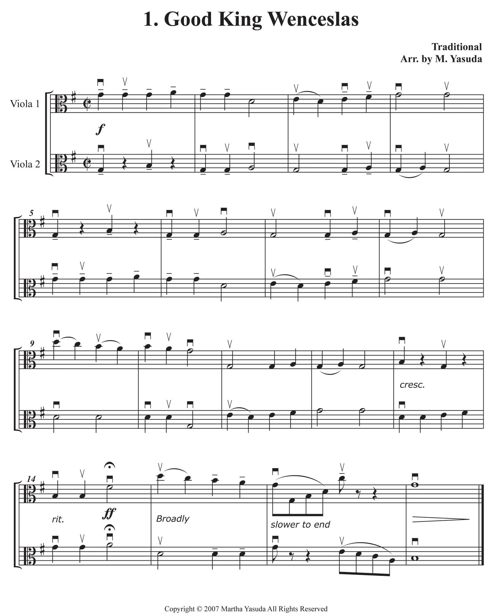 Yasuda, Martha - Christmas Melodies: Double Stop Solos and Duets For Viola, Volume I - Digital Download - Image 3