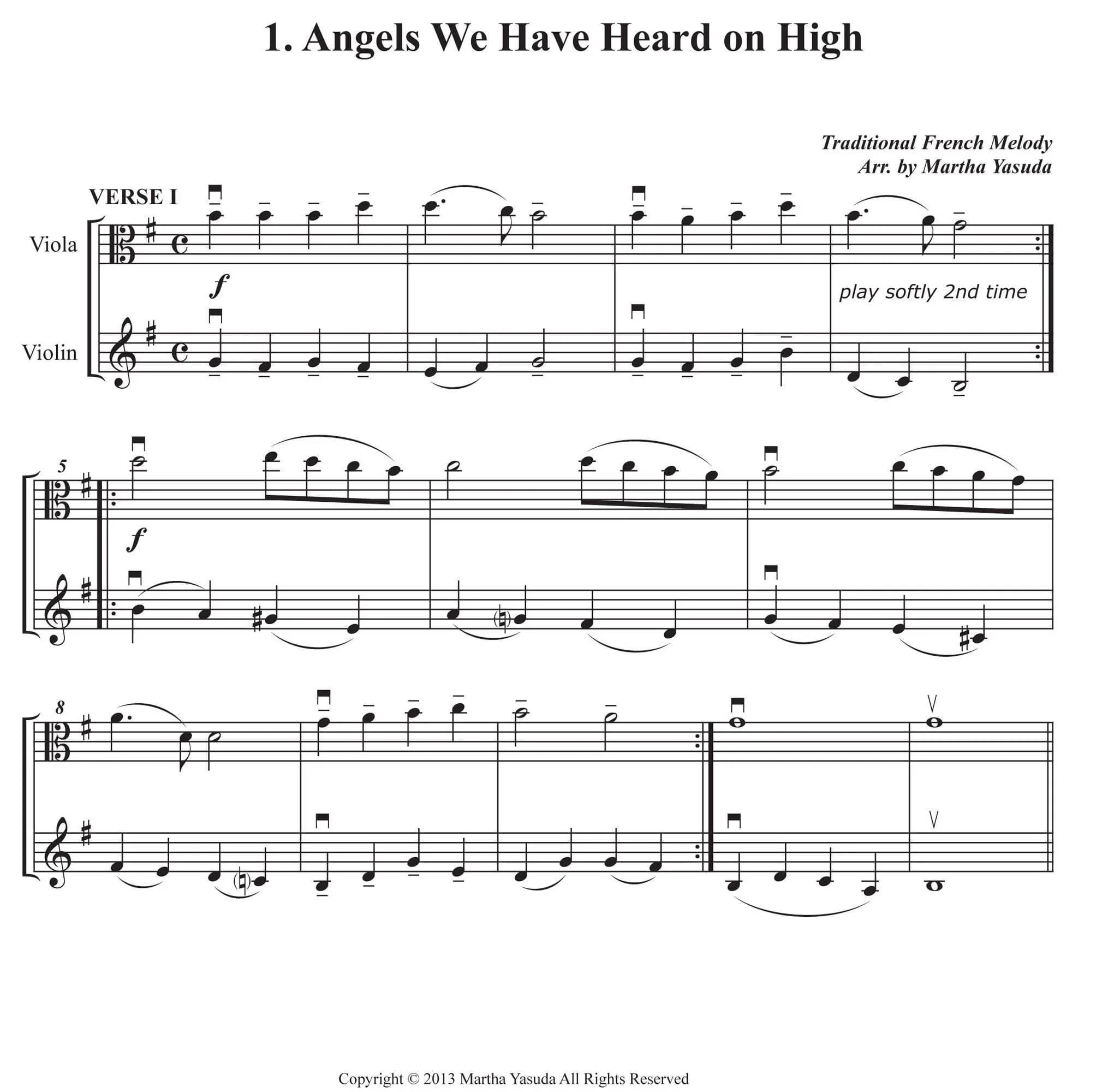 Yasuda, Martha - Christmas Melodies For Viola and Violin: Duets to the 3rd power - Digital Download - Image 3