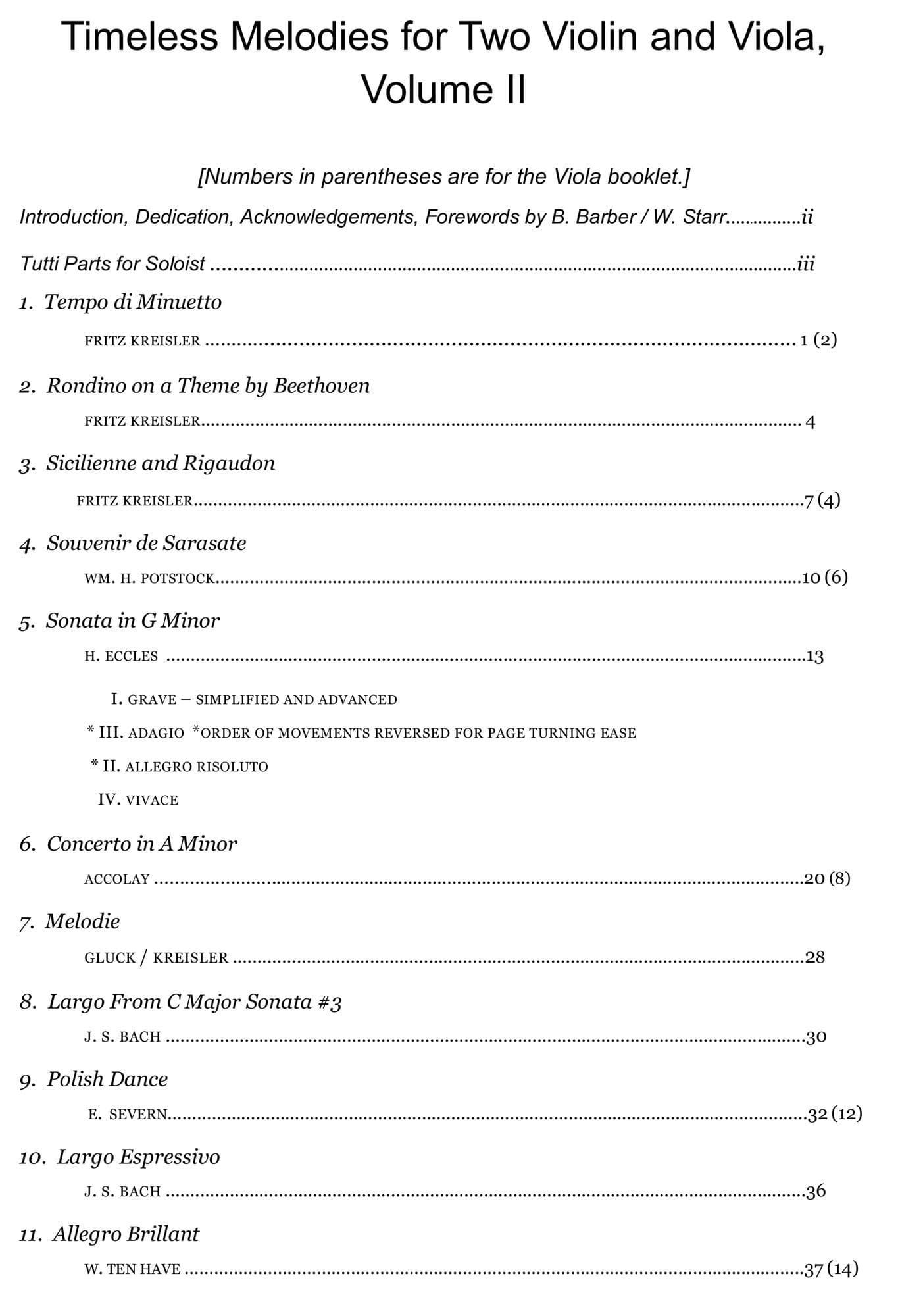 Yasuda, Martha - Contemporary and Classical Arrangements for Viola Ensemble - Digital Download - Image 2