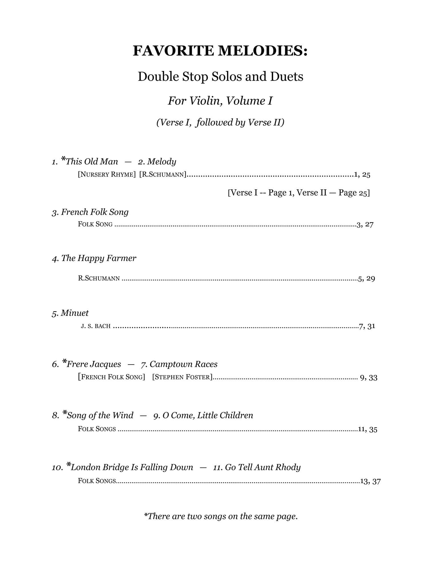 Yasuda, Martha - Favorite Melodies: Double Stop Solos and Duets for Violin, Volume I - Digital Download - Image 3