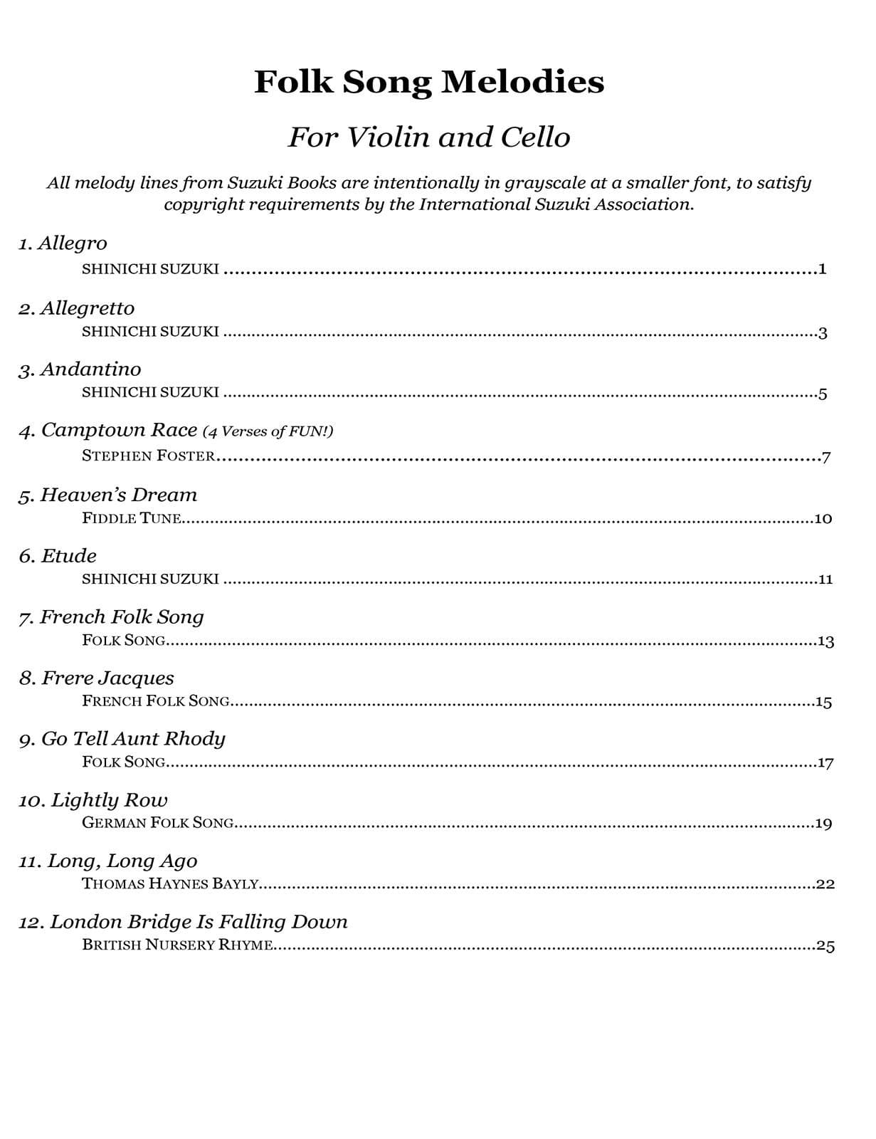 Yasuda, Martha - Folk Song Melodies For Violin and Cello (Twinkle - Etude) - Digital Download - Image 3