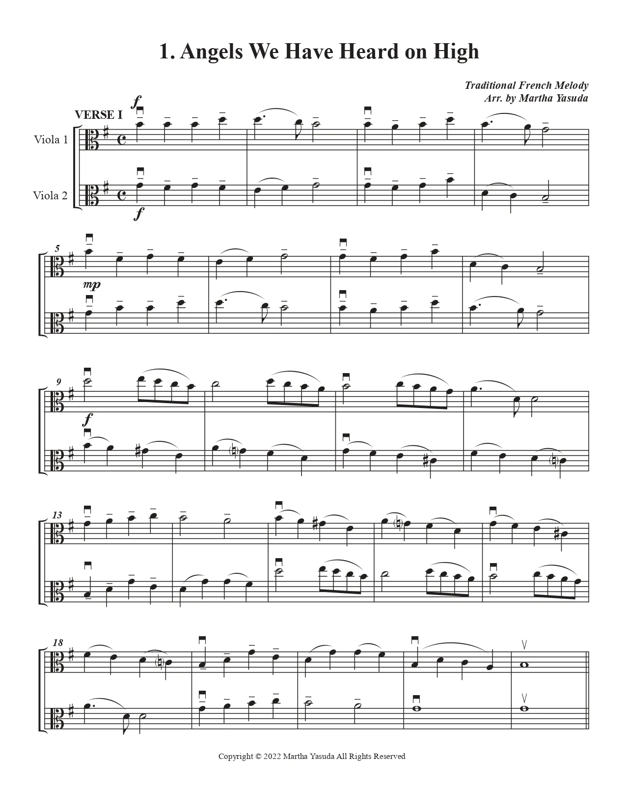 Yasuda, Martha - Christmas Melodies For Viola: Duets Cubed (Advanced) - Digital Download - Image 3