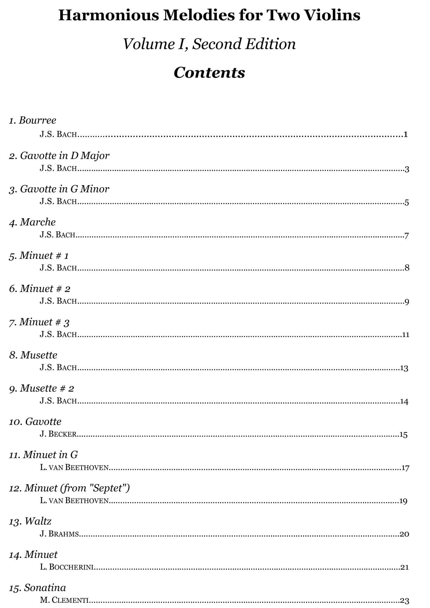 Yasuda, Martha - Harmonious Melodies For Two Violins, Volume I, 2nd Edition - Digital Download - Image 2