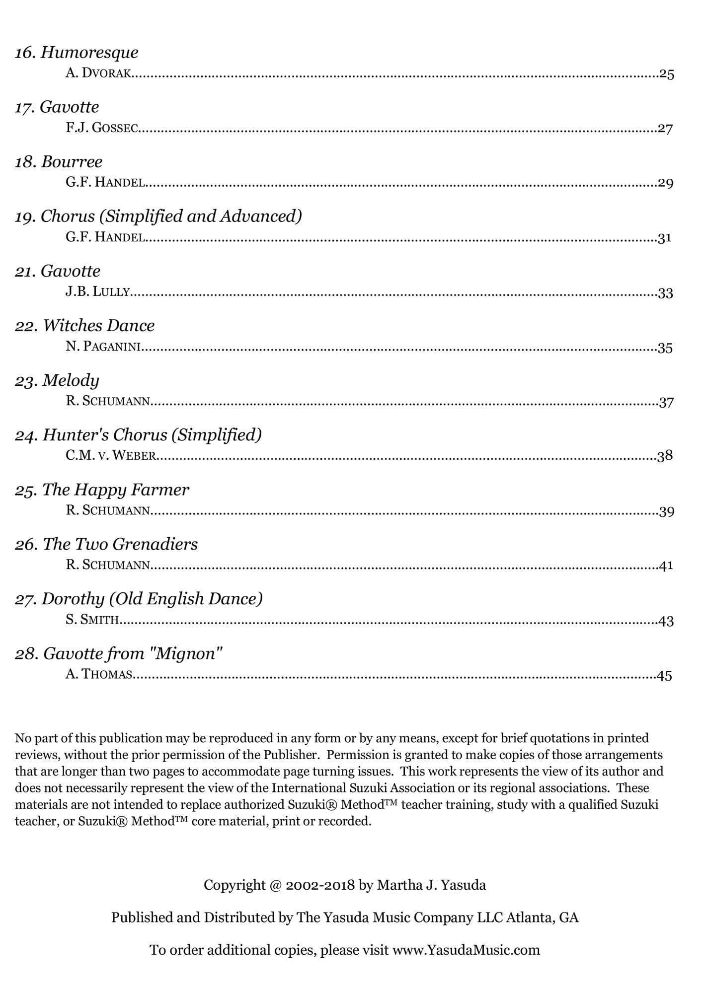 Yasuda, Martha - Harmonious Melodies For Two Violins, Volume I, 2nd Edition - Digital Download - Image 3