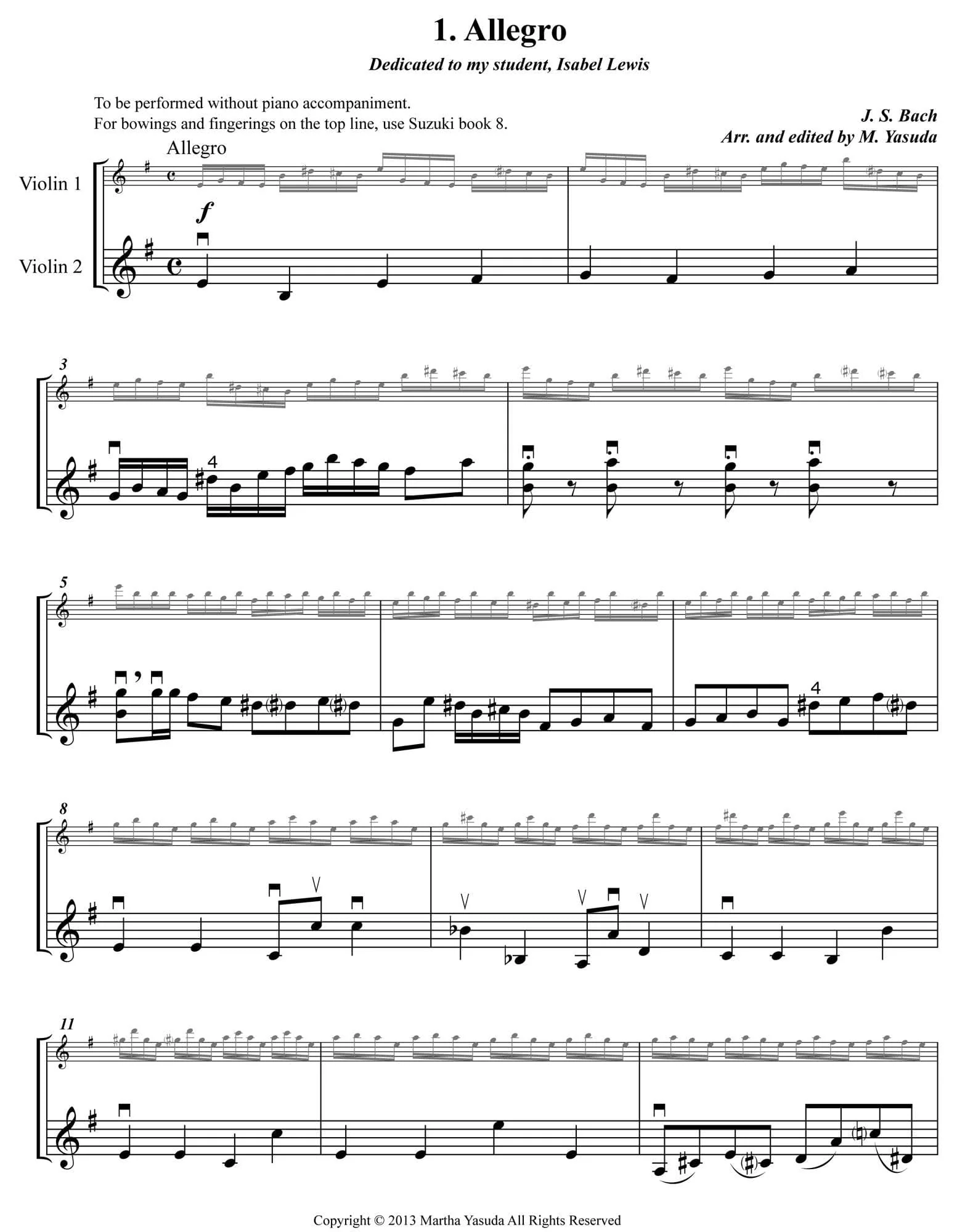 Yasuda, Martha - Harmonious Melodies For Two Violins, Volume II, 2nd Edition - Digital Download - Image 4