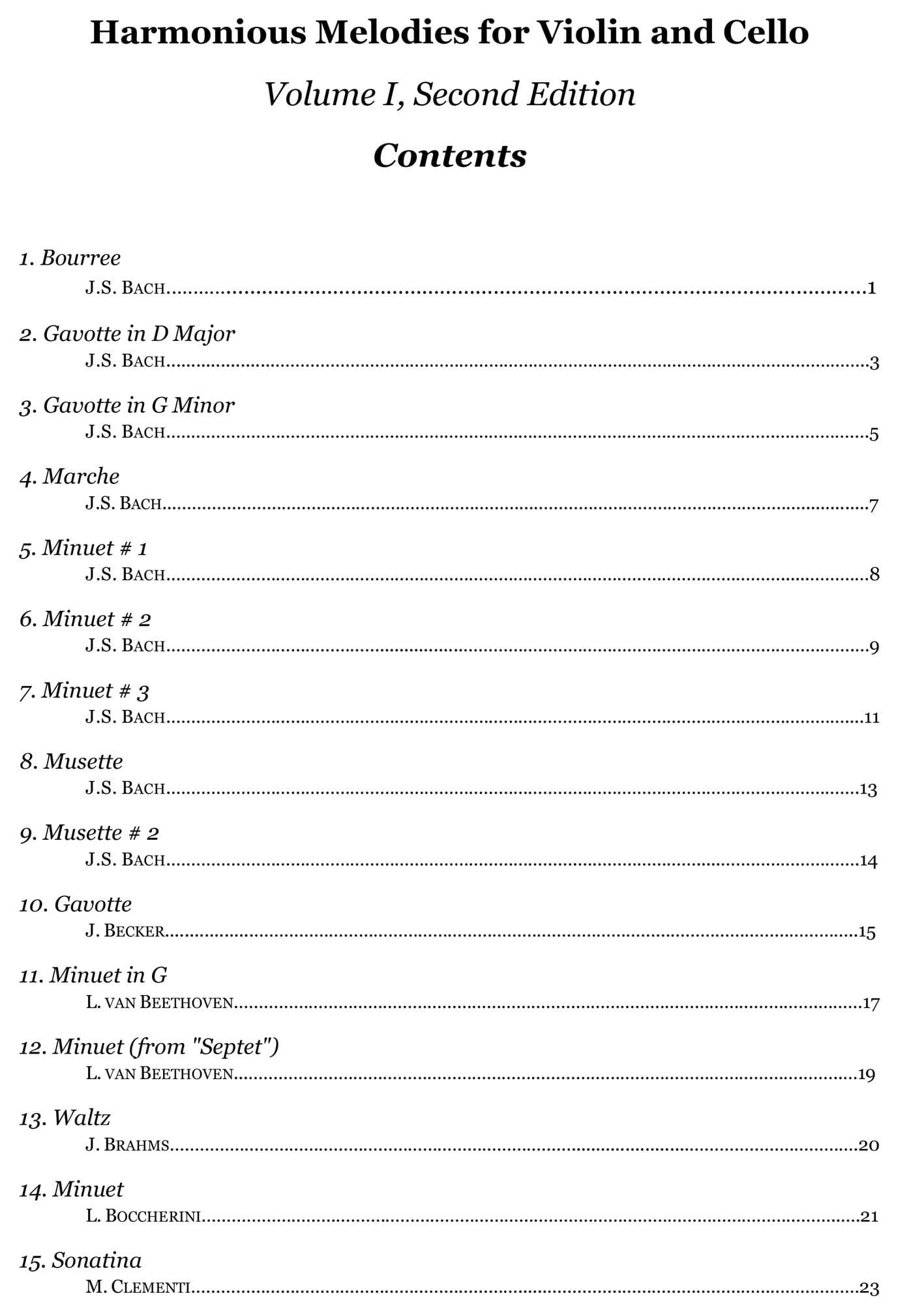 Yasuda, Martha - Harmonious Melodies For Violin and Cello, Volume I, 2nd Edition - Digital Download - Image 2