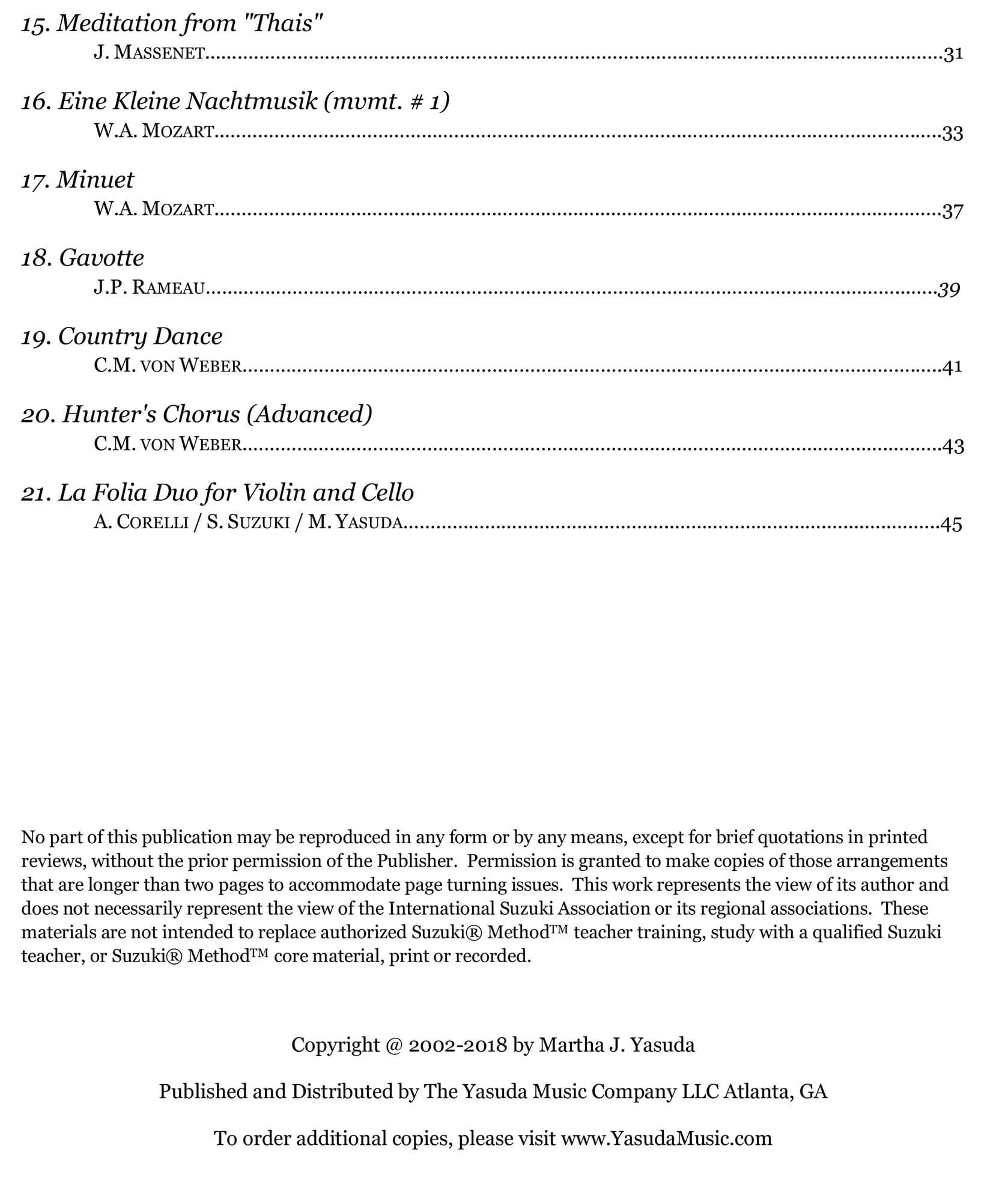 Yasuda, Martha - Harmonious Melodies For Violin And Cello, Volume II, 2nd Edition - Digital Download - Image 3